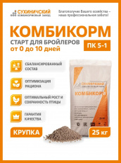Комбикорм старт для бройлеров 0-10 дней 25 кг