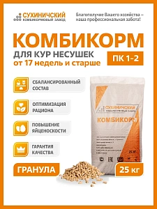 Комбикорм для кур-несушек от 17 недель 25 кг